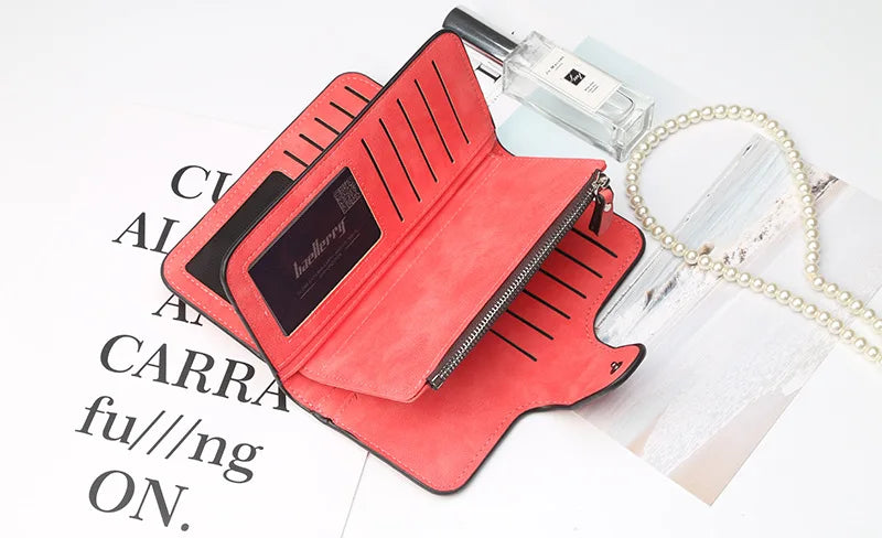 Classic Long PU Leather Wallet with Multiple Pockets