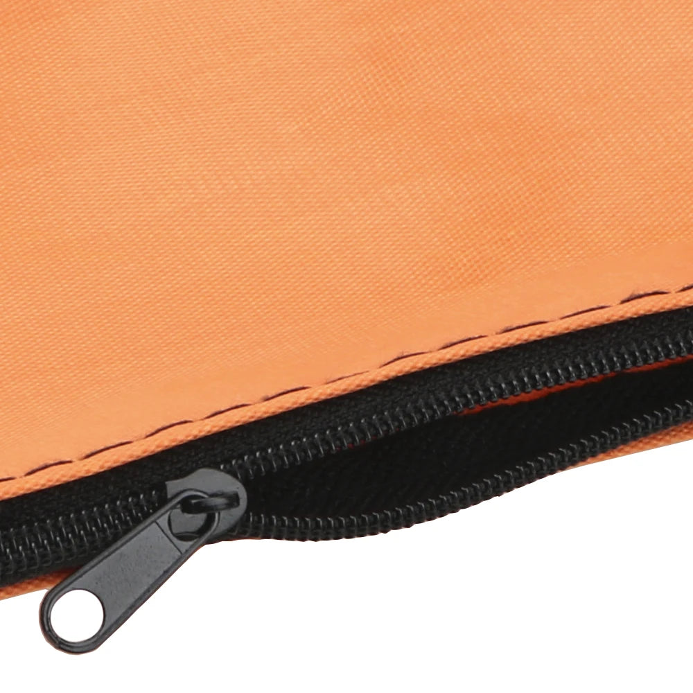 Orange portable waterproof tool bag organizer with a black zipper visible.