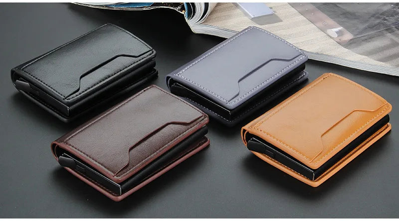 Carbon Fiber Mini RFID Blocking Wallet for Men