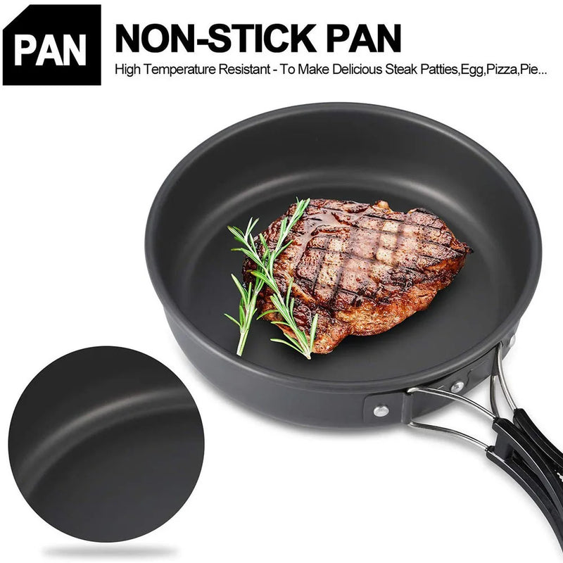 Portable Aluminum Camping Cookware Set