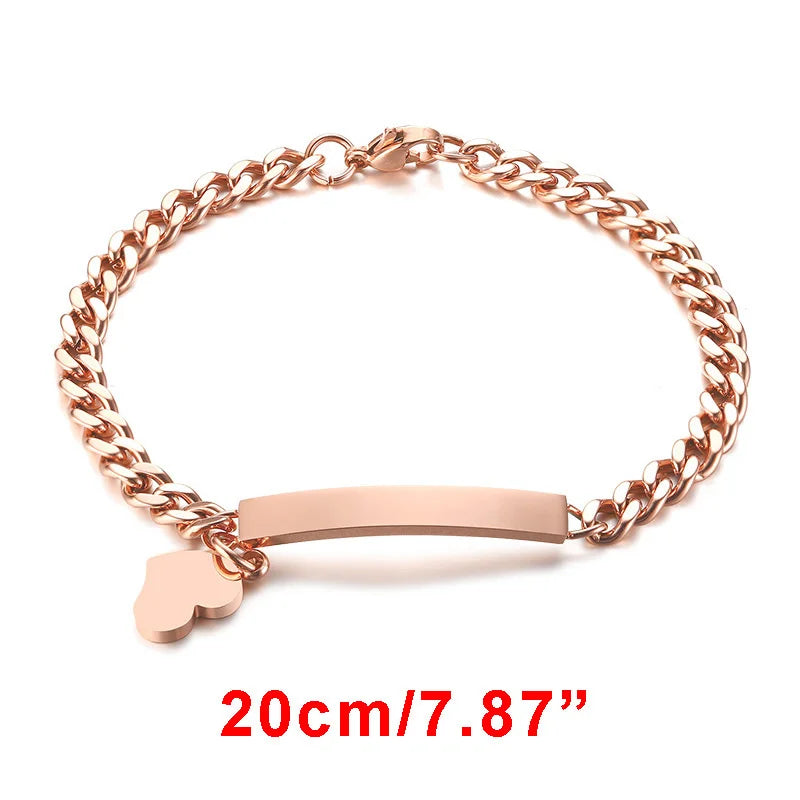 Personalized Stainless Steel Name Bracelet for Baby and Mom