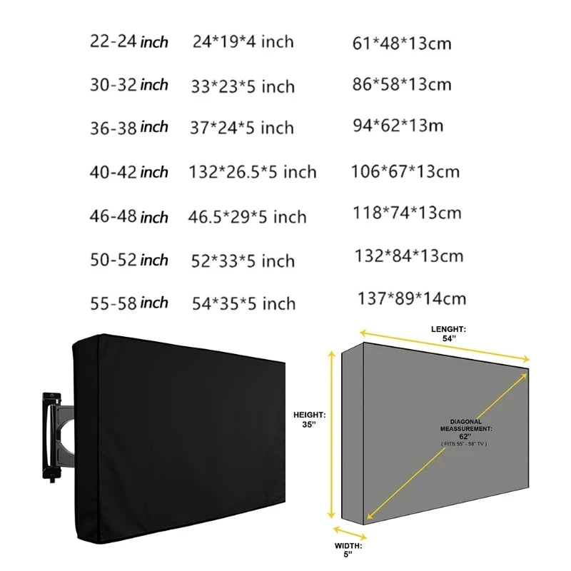 Weatherproof Outdoor TV Cover with Dust Protection