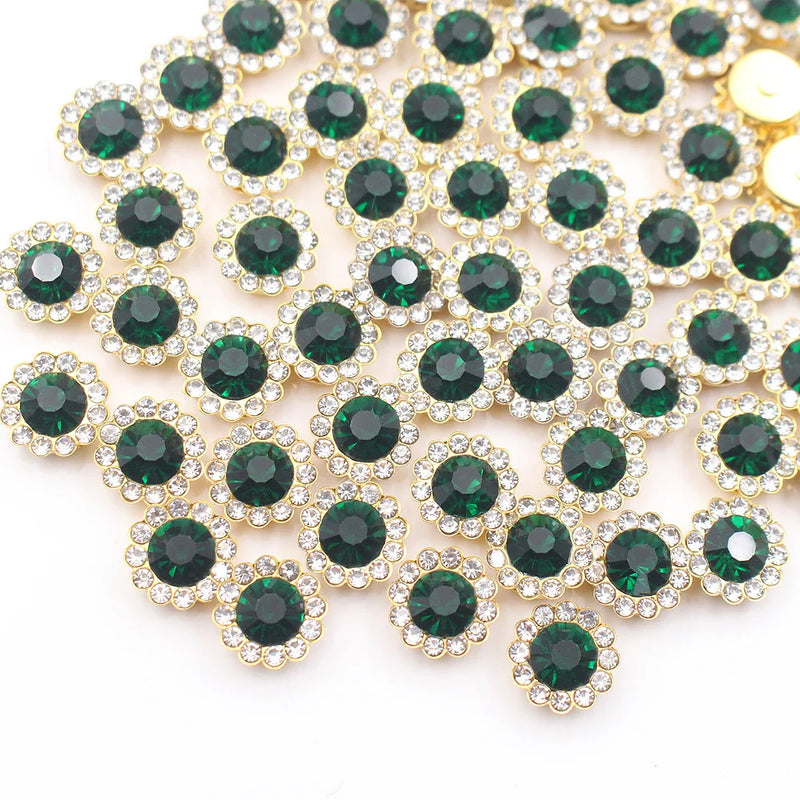 Gold Claw Sunflower Rhinestones for Sew-On Crafts