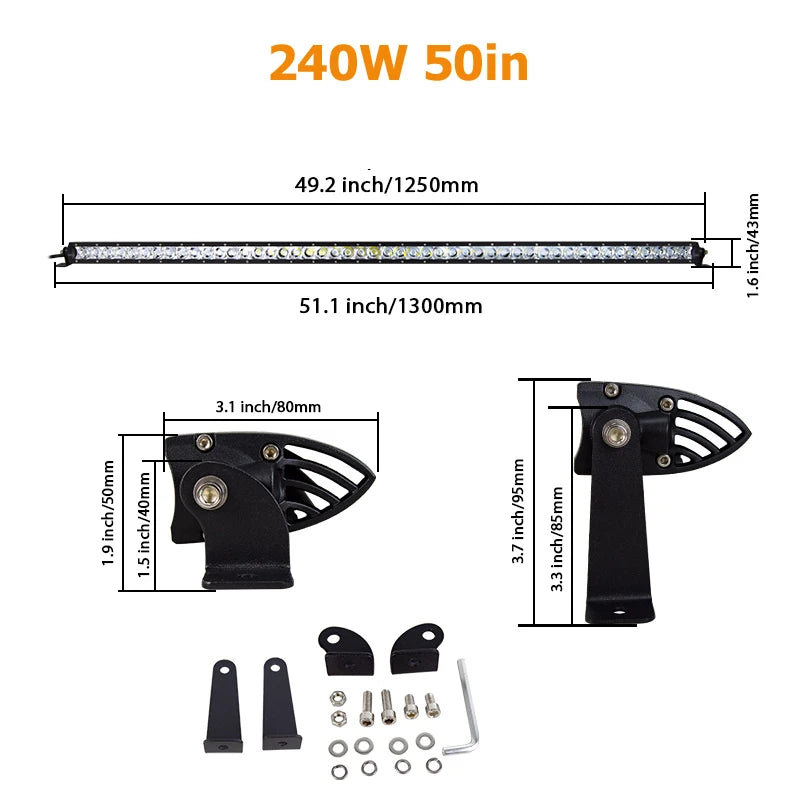 Single Row LED Light Bar for Off-Road Vehicles