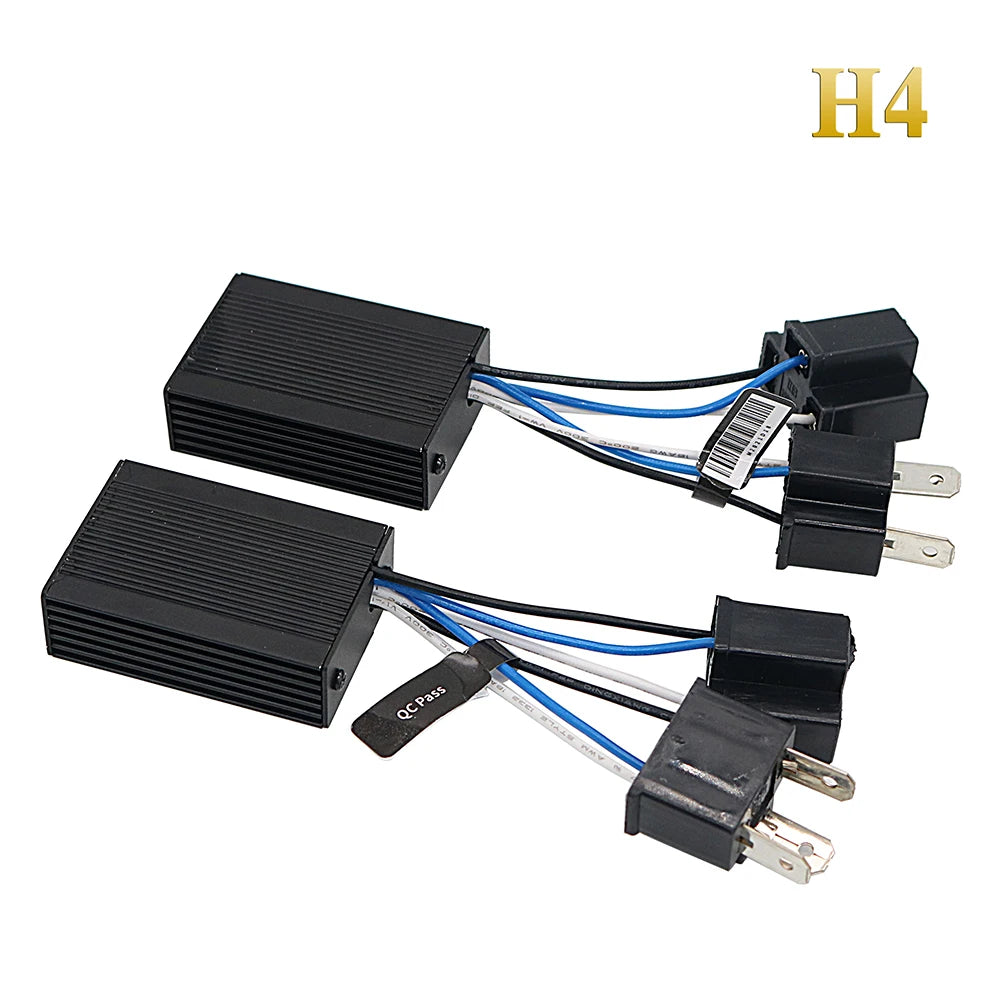 Black LED decoder harness for automotive headlights and fog lights