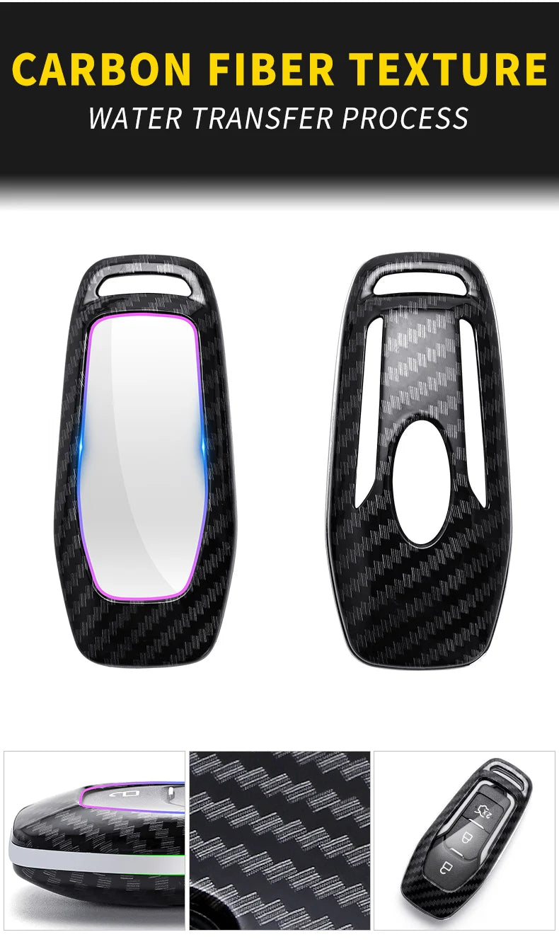 Carbon Fiber Car Key Cover for Ford Models