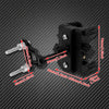 A black universal motorcycle handlebar phone mount with various mounting options shown against a dark background.