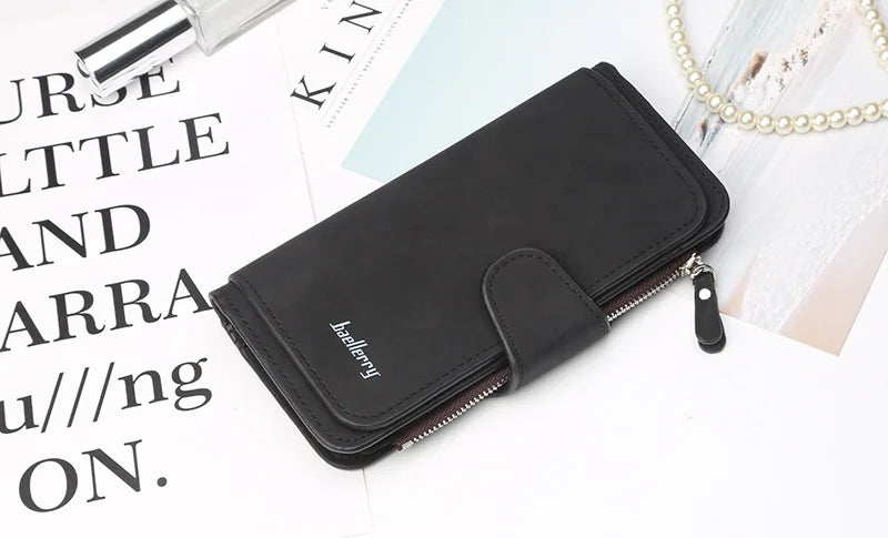Classic Long PU Leather Wallet with Multiple Pockets