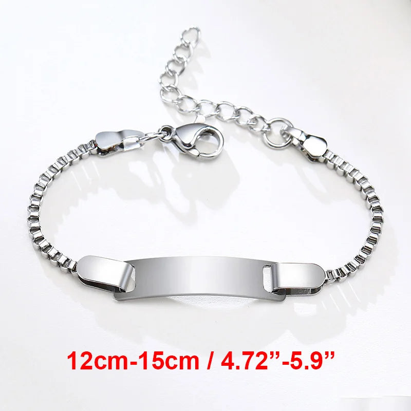 Personalized Stainless Steel Name Bracelet for Baby and Mom