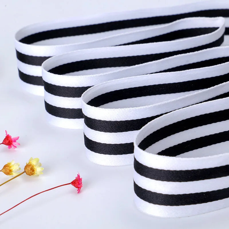 Striped Grosgrain Ribbon – Double-Sided Polyester Cotton, 1 Inch Wide