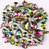 Mixed Shape Glass Rhinestones with Silver Claw Settings