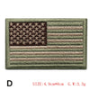 Embroidered American flag patch featuring the stars and stripes design in olive green and brown threads.