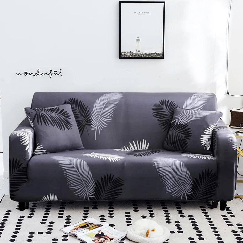 Slip-Resistant Stretch Sofa Cover with Floral Design