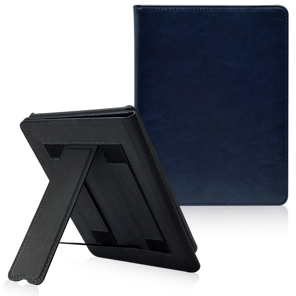 Schwarzes Lederetui für Kindle Paperwhite mit Auto-Sleep- und Wake-Funktion.