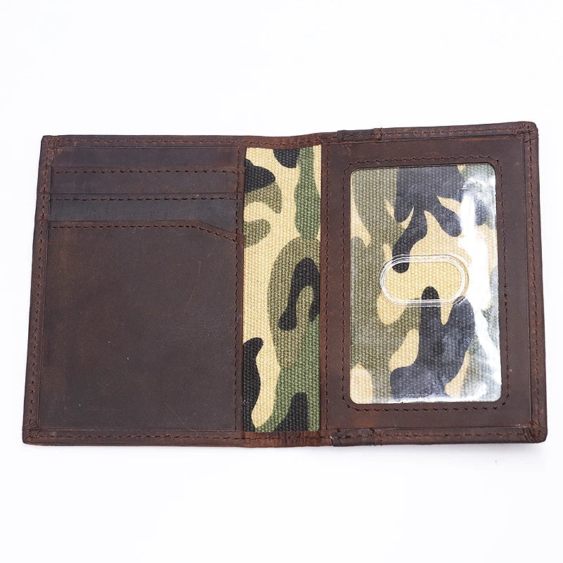 Vintage Slim Leather Card Holder Wallet for Men