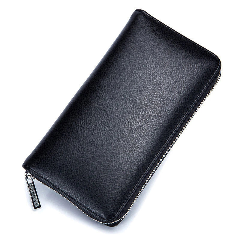 RFID Blocking Genuine Leather Wallet with Phone Case & Coin Purse