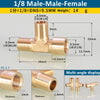 Brass BSP Tee pipe fitting with 1/8 and 9.5mm connections shown in various angles