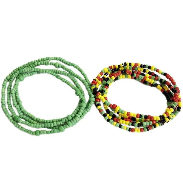 Colorful Beaded Elastic Waist Chain for Women