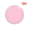 Pink crystal rhinestone non-slip cup mat for cars, circular silicone product.