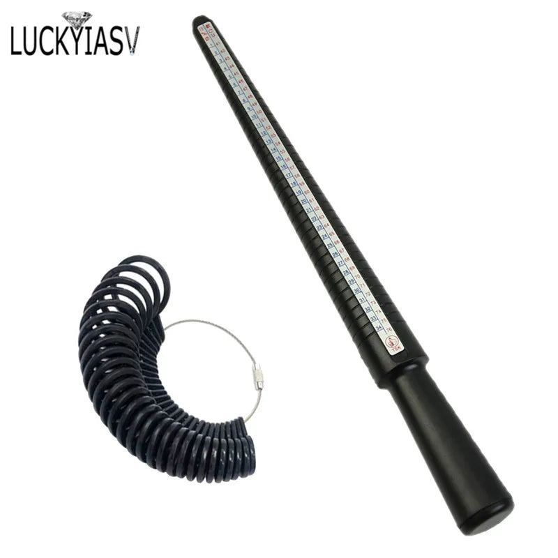 Plastic Ring Sizer Measuring Tool Set with Mandrel Stick