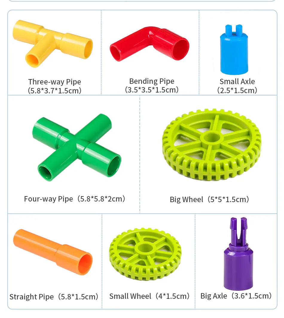 Montessori Water Pipe Building Blocks - DIY Construction Toy for Kids