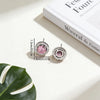 Purple & Pink Zirconia Hoop Earrings