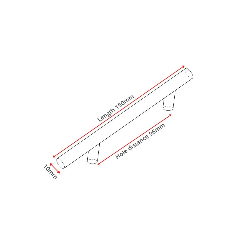Brushed Stainless Steel Cabinet T-Bar Handle