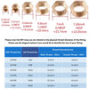 A set of brass BSP tee pipe fittings shown in various sizes and angles.