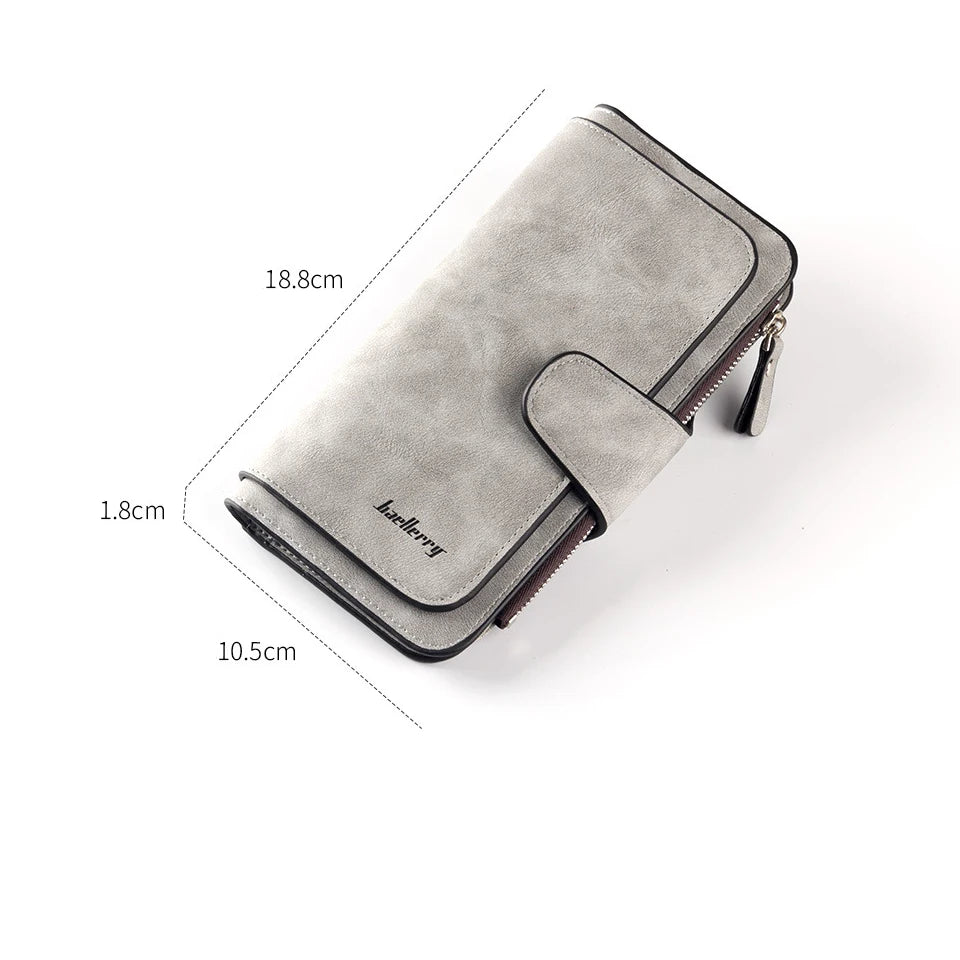 Classic Long PU Leather Wallet with Multiple Pockets
