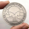 Antique silver commemorative coin featuring a punisher of evil skull design and U.S. Counter Terrorism Force text
