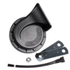 Black electric snail horn with a mounting plate and cable for 12V waterproofing