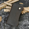 Vintage Leather Bifold Wallet with Metal Chain