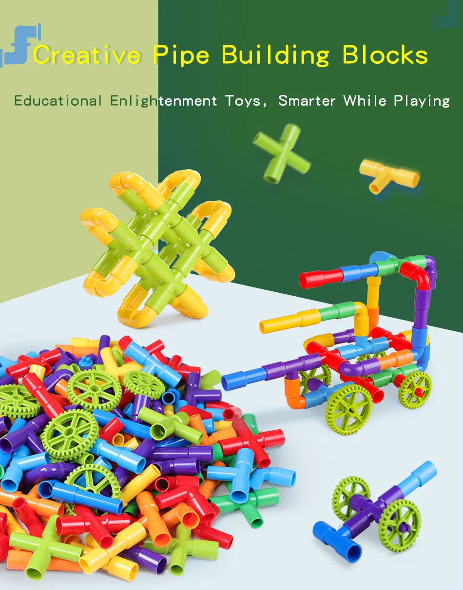 Montessori Water Pipe Building Blocks - DIY Construction Toy for Kids