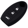 Black silicone key fob cover with three slots for keys