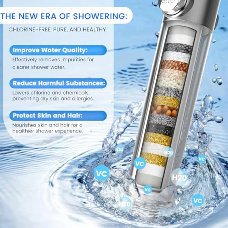 Filtered Shower Head with Handheld Sprayer
