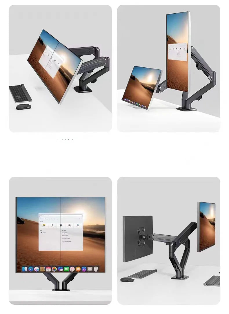 Dual Monitor Desk Mount with 90° Swivel