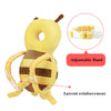 Yellow toddler head protector backpack with adjustable band and lateral reinforcement features