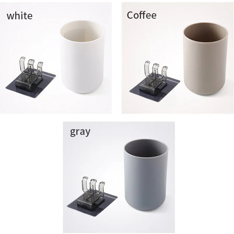 Wall-Mounted Toothbrush and Cup Holder
