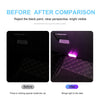 Comparaison avant/après d'une mini lumière LED sans fil pour intérieur de voiture sombre