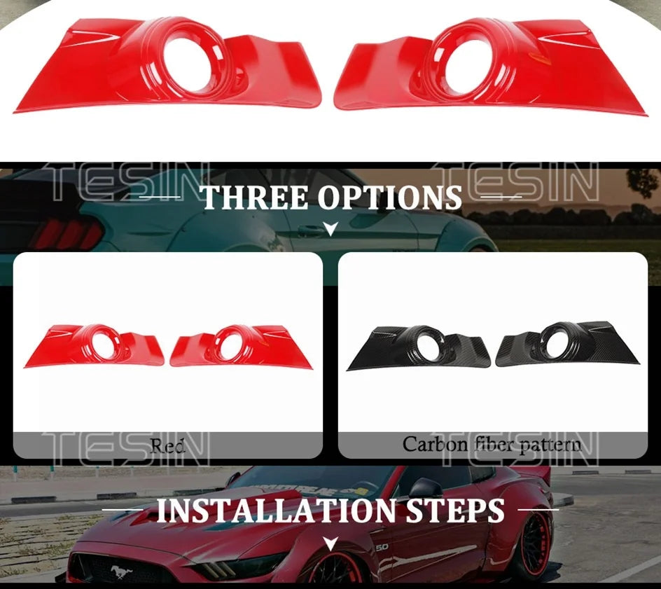 ABS Fog Light Trim Covers for Ford Mustang 2015-2017
