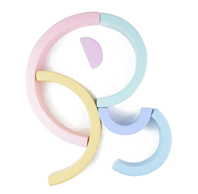 Wooden Rainbow Stacking Blocks - Montessori Educational Toy for Kids