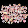 Mixed Shape Glass Rhinestones with Silver Claw Settings