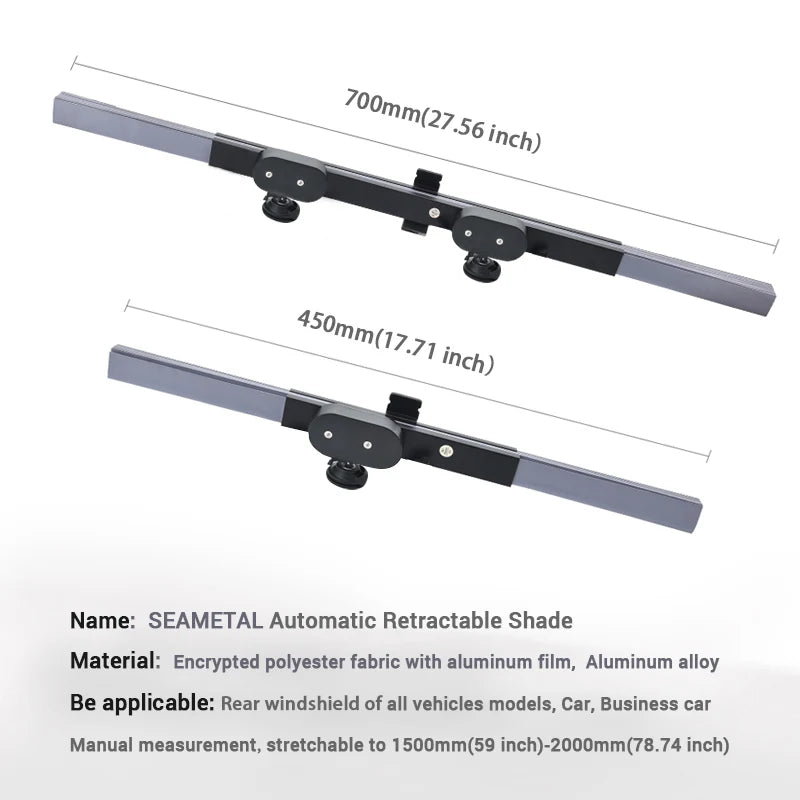 Retractable Car Windshield Sun Shade Set