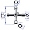 4-Way Universal Utility Wrench Set for Cabinet and Valve Access