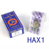 A box of Flying Tiger 100 flying tiger sewing machine needles is shown next to a clear plastic pack of HAX1 needles.