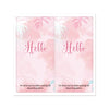 Pinkes Aquarelldesign mit 'Hello' und Dankesbotschaft auf einem rechteckigen Dankesversandetikettblatt