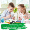 Two children are painting together with watercolor paints and brushes on a table.