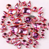 Mixed Shape Glass Rhinestones with Silver Claw Settings