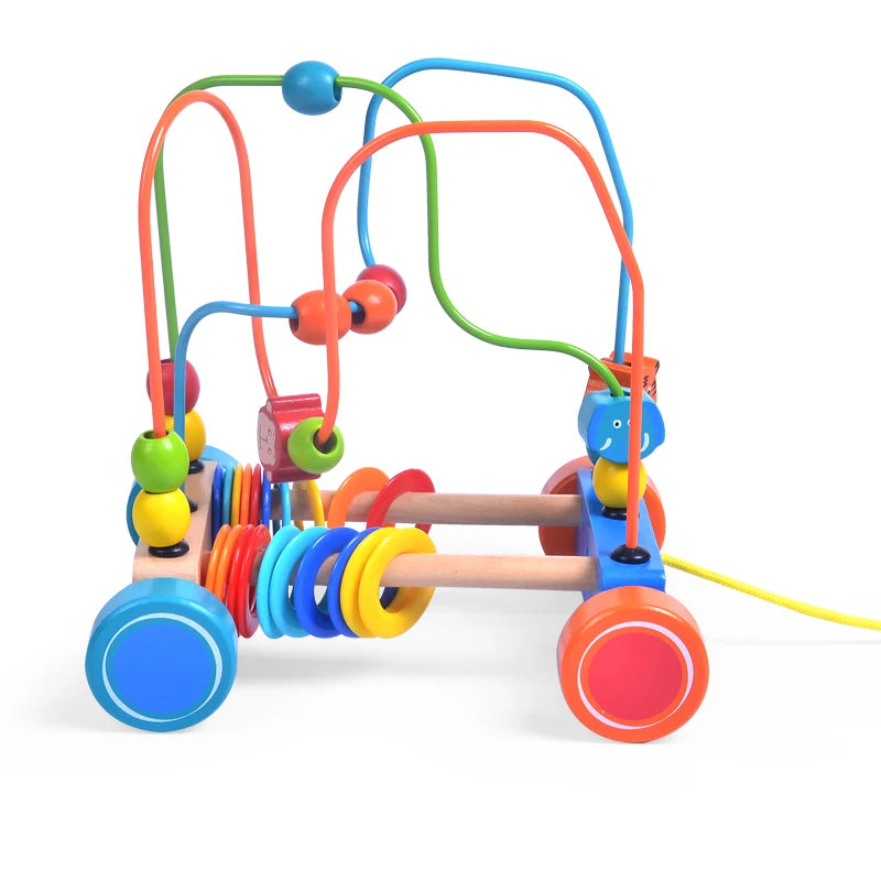 Wooden Pull-Along Bead Maze Toy