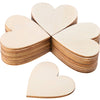 Natural Unfinished Wooden Heart Shapes for DIY Crafts